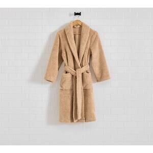 Pottery Barn Unisex Cozy Comfort Robe Teddy Plush Cozy Comfy Belted Large Beige